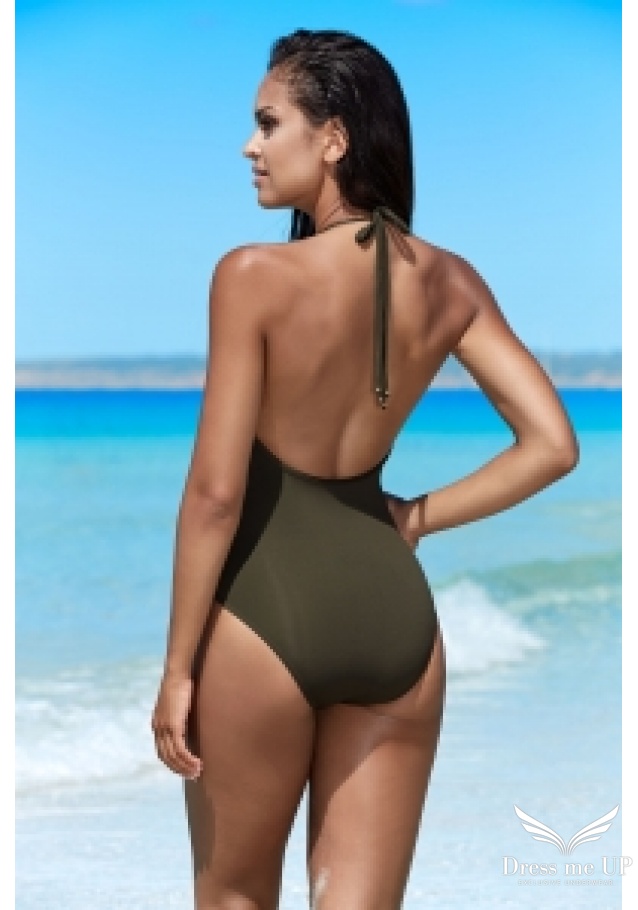 Army zelené jednodielne plavky