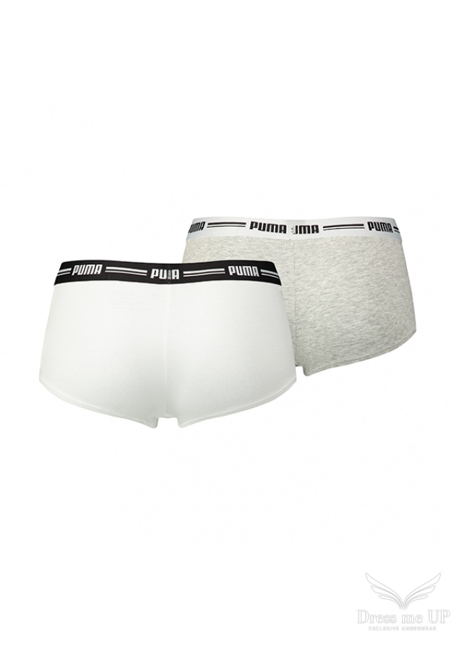 Bielo sivé dámske Puma mini short 2 ks v balení